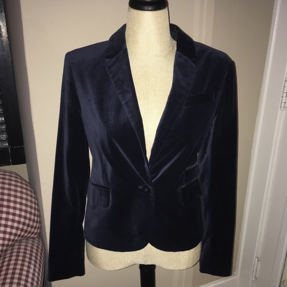 tommy hilfiger blue velvet jacket